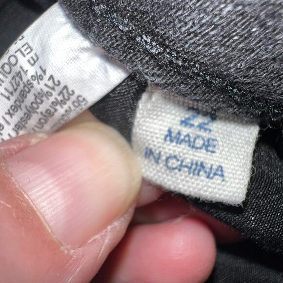 Eloquii Denim Button Fly High Rise Skinny Jeans Distressed Black Womens Size 22 - Picture 5 of 10